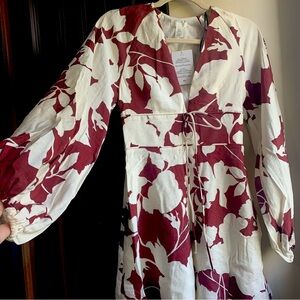 H&M Burgundy Floral Dress